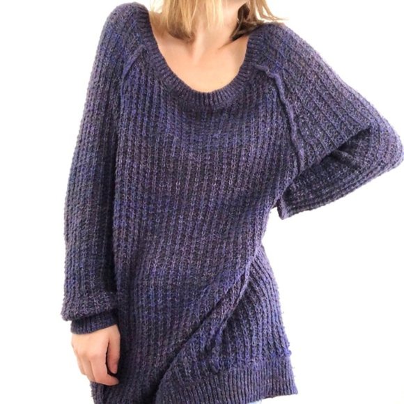 Free People Star Dune Open Knit Boyfriend Sweater